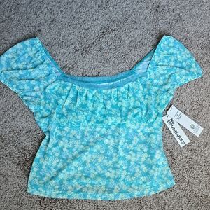 No Boundaries Blue Floral Blouse